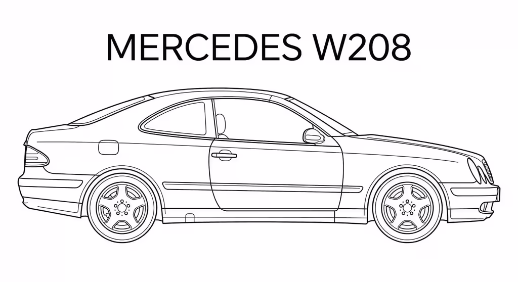 Mercedes W208 line drawing