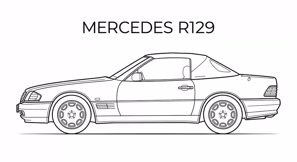 Mercedes R129 line drawing